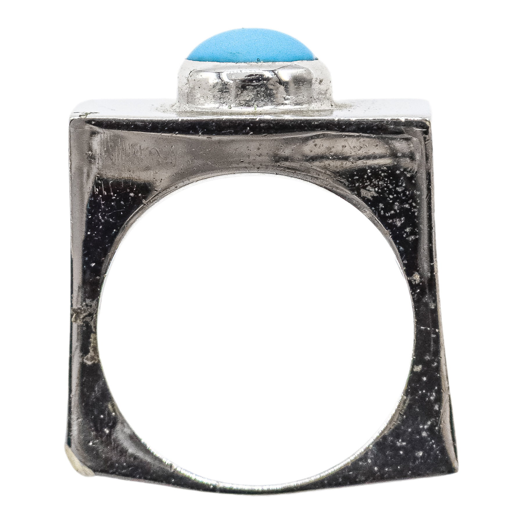 ANILLO DE DISEÑO CON OPALINA AZUL