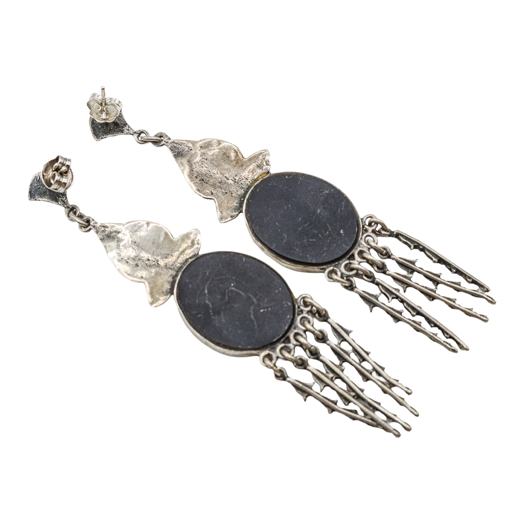 PENDIENTES LARGOS CON ÓNIX NEGRO 