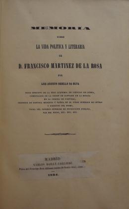 Memoria sobre Don Francisco Martínez de la Rosa