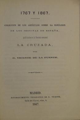 1767 y 1867. Expulsión de los jesuitas de España