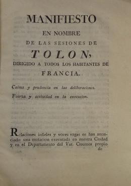 Manifiesto en nombre de las sesiones de Tolón