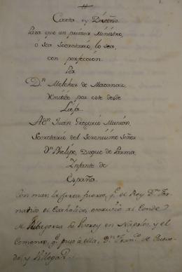 Carta y diseño para un primer ministro