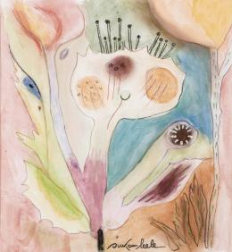 Ouka Leele. Flor. Dibujo acuarela y titna