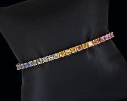 Pulsera oro rosa zafiros multicolor 9,52 cts