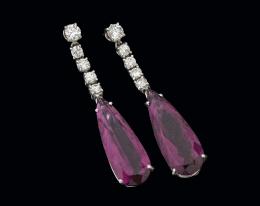 Pendientes turmalinas y diamantes