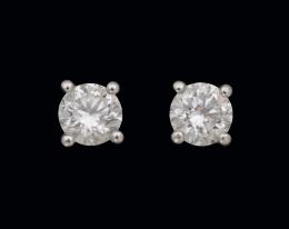 Pendientes de oro con brillantes 0,54 cts