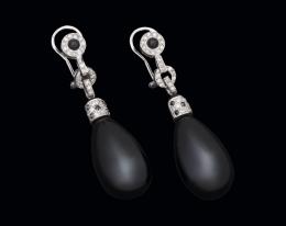 Pendientes de onix y diamantes