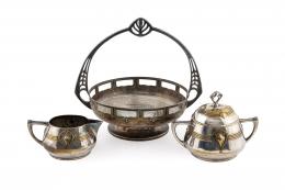 Tres piezas platedas WMF Jugendstil C. 1900