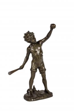 Figura de niño en bronce. S. XIX