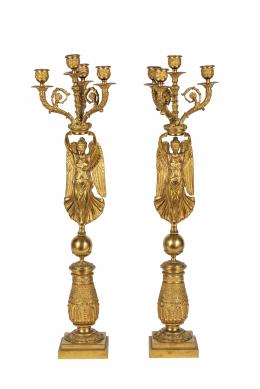 Pareja de candelabros de bronce S. XIX