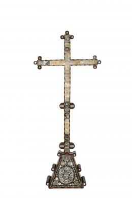 Cruz de Jerusalén madera y nácar S. XIX