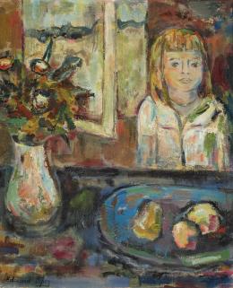 Edouard López. Niña en interior