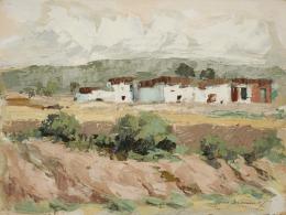 Pedro Marcos Bustamante. Paisaje con casas