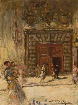Constantino Gómez. Escena con personajes