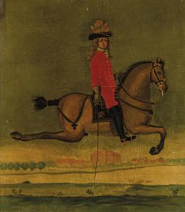 Escuela Europea Pp. S. XX. Personaje a caballo