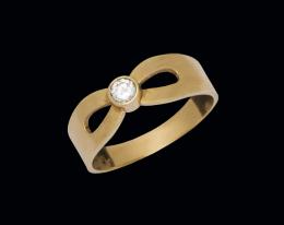 Anillo de oro con brillante 0,12 cts