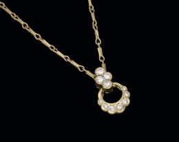 Gargantilla de oro con diamantes 0,31 cts