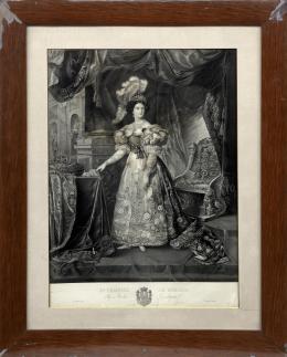 C.LIGRAND SEGÚN JOSÉ DE MADRAZO MARÍA CRISTINA DE BORBÓN Litografía 80 cm. x65 cm.