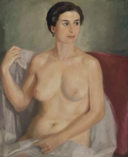 MARIA TERESA SÁNCHEZ GAVITO ( Madrid,1918-2000) Desnudo femenino en el tocador.