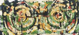 ALEJANDRO ACHE ( El Líbano,1898 - Salta, Argentina 1983) Abstracción. Vidrieras de colores