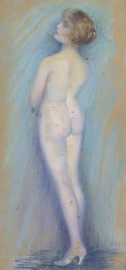 JOSEY PILLON (Francia, 1876-?) DESNUDO FEMENINO Pastel sobre papel 67 cm.x32 cm.
