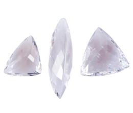 TRES AGUAMARINAS SIN MONTAR DE DIFERENTES TALLAS, 7.71CT