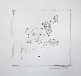 JUÁN ANTONIO AGUIRRE (Madrid, 1945-2016) RETRATO FEMENINO Lápiz sobre cartón 48 x50