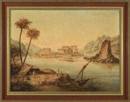 JOSEF LANGL (1843-1916) Templo de Isis en la Isla de Philae