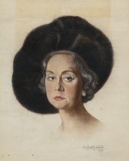 MANUEL BENITEZ SANTOS ( Escuela española contemporánea) Dama con sombrero