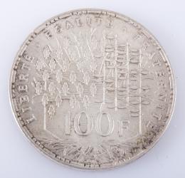 MONEDA 100 FRANCOS, FRANCIA, 1984, DE PLATA Realizada en plata. Una moneda de 100 francos, Francia 1984 (KM# 951.1). Canto liso. Diámetro (mm):31, Espesor (mm): 2.