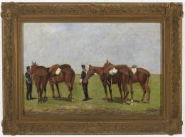 ENRIQUE GOMEZ MARTIN (Sevilla, último tercio del siglo XIX) Militares a caballo