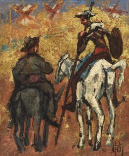 HENRY MAURICE D'ANTY (1910-1998) Pintor parisino DON QUIJOTE Y SANCHO