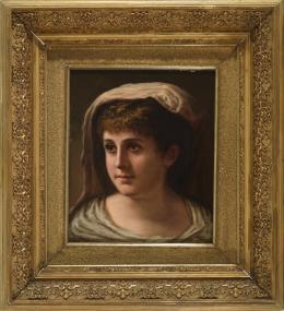 DIAZ (Escuela española s.XIX) Retrato de dama, 1880
