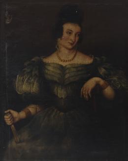 ESCUELA ESPAÑOLA FIN S. XVIII RETRATO FEMENINO Óleo sobre lienzo 90 cm. x80 cm.