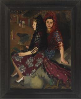 EDUARDO SANTOS MURILLO (Alcázar 1913- París, 1984) Señoritas en el tendido