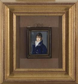 CASTOR GONZALEZ VELAZQUEZ (Madrid 1768-1822) Retrato de caballero con levita azul
