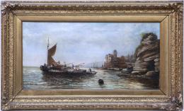ESCENA DE PESCADORES CON PUERTO AL FONDO, 1879.