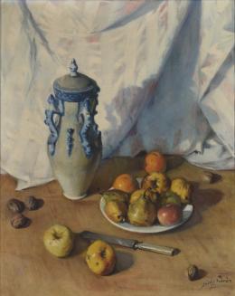 JOSÉ LUIS MORÁN (Madrid 1924) Bodegón con frutas y nueces