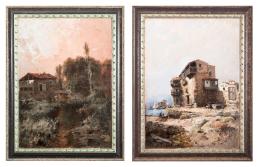 ANDRES LARRAGA (Valtierra, 1862-Barcelona, 1931) Pareja de paisajes