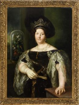 ATRIBUIDO A VICENTE LÓPEZ PORTAÑA (Valencia, 1772 - Madrid, 1850) Retrato de María Isabel de Borbón, Reina de las dos Sicilias.