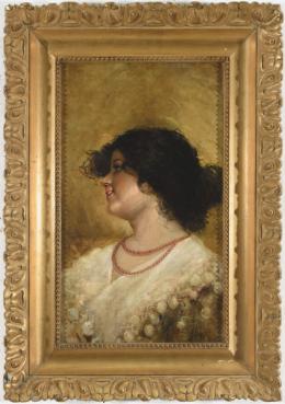 EMILIO SALA (Alcoy, Alicante, 1850 - Madrid, 1910) Retrato de dama