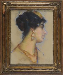 ALFRED PALMER (Londres, 1877 - 1951) Retrato de dama de perfil, 1914