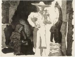 PABLO PICASSO (Málaga, 1881-Mougins, Francia, 1973) Jeune fille et vieille femme
