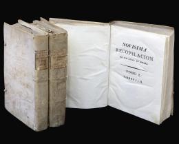 NOVISIMA RECOPILACIÓN DE LAS LEYES DE ESPAÑA, 1805. Cinco tomos.