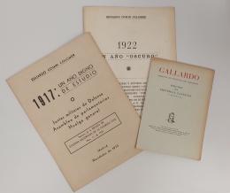Lote de 3 libros: "1917: un año digno de estudio" y "1922, un año 'oscuro'" de Eduardo Comin Colomer; y "Gallardo, Colección de opúsculos para bibliófilos"