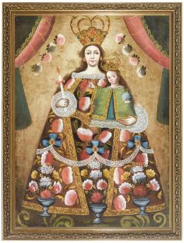 ESCUELA CUZQUEÑA S.XIX - XX Virgen con el Niño