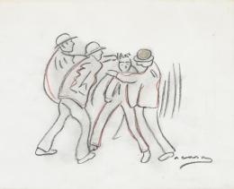 RAMON CASAS Y CARBÓ (Barcelona,1866 - 1932) Cuatro personajes