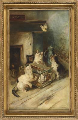 EDUARDO SÁNCHEZ SOLÁ (1869 – 1949) Pintor madrileño GATOS