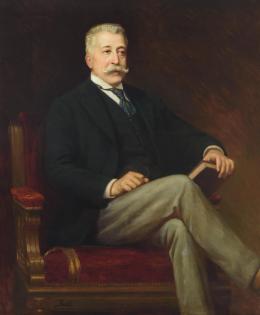 VICTOR MORELLI Y SANCHEZ GIL (1860 - 1936). Pintor gallego RETRATO DE GENERAL DE LA GUARDIA CIVIL CON LIBRO, 1905 Óleo sobre lienzo 127 cm. x105 cm.