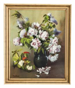 FRANCISCO MONTORO SOTO (Granada, 1921 - 2004) Bodegón de peonías